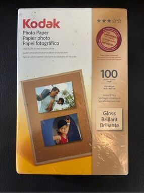 Kodak Gloss Photo Paper 4x6 inch 100 Pack - White